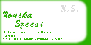 monika szecsi business card